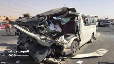 إصابة 24 عاملًا جراء حادث تصادم أوتوبيسين في الشرقية 7 الشرقية