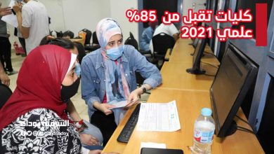 كليات تقبل من 85 علمي 2021