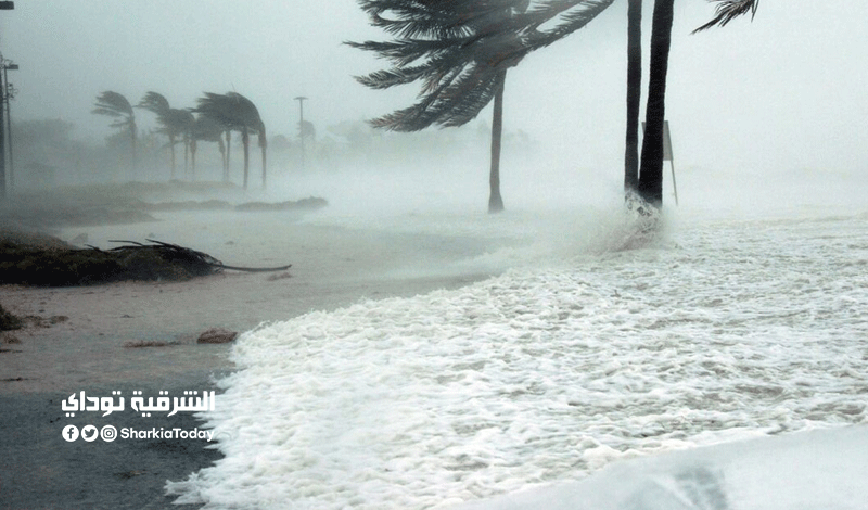 إعصار شاهين الذي يضرب منطقة الخليج