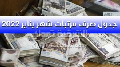 جدول صرف مرتبات شهر يناير 2022