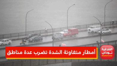 أمطار متفاوتة الشدة تضرب عدة مناطق