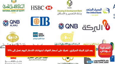 بعد قرار البنك المركزي.. تعرف على أسعار الفوائد لشهادات الادخار اليوم تصل إلى 11% 6 بعد قرار البنك المركزي.. تعرف على أسعار الفوائد لشهادات الادخار اليوم تصل إلى 11