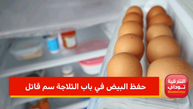 حفظ البيض في باب الثلاجة