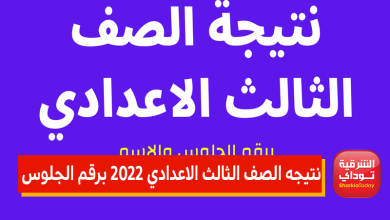 الآن.. نتيجه الصف الثالث الاعدادي 2022 برقم الجلوس 1 نتيجه1 13