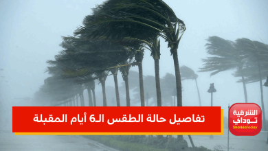 تفاصيل حالة الطقس الـ6 أيام المقبلة