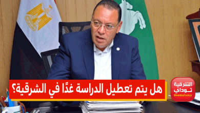 هل يتم تعطيل الدراسة غدًا في الشرقية بسبب الطقس السيئ؟.. "المحافظة" تجيب 8 هل يتم تعطيل الدراسة غدًا في الشرقية
