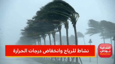 نشاط للرياح وانخفاض درجات الحرارة