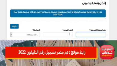 رابط موقع دعم مصر تسجيل رقم التليفون 2022
