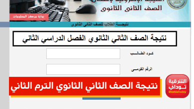 نتيجة الثاني الثانوي الترم الثاني