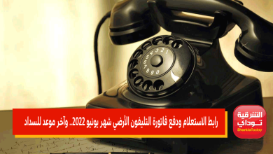دفع فاتورة التليفون الأرضي شهر يونيو 2022