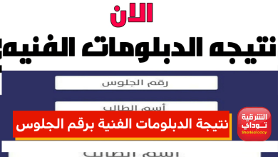 نتيجة الدبلومات الفنية برقم الجلوس 2022
